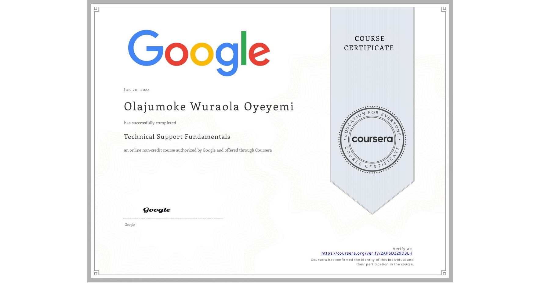 Professional Development Certificate